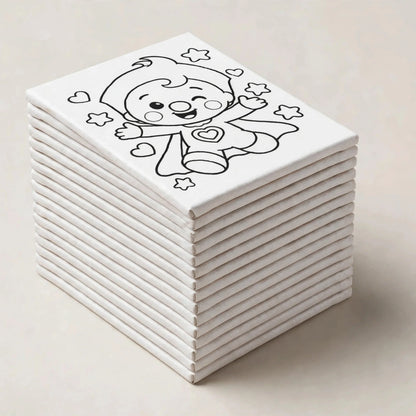 Stack of 4x6 mini canvas party favors